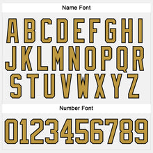 Charger l'image dans la galerie, Custom White Old Gold-Black Hockey Lace Neck Jersey