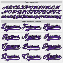 Charger l'image dans la galerie, Custom White Purple-Black Hockey Lace Neck Jersey