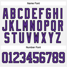 Charger l'image dans la galerie, Custom White Purple-Black Hockey Lace Neck Jersey