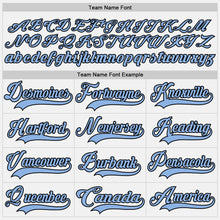 Charger l'image dans la galerie, Custom White Light Blue-Black Hockey Lace Neck Jersey