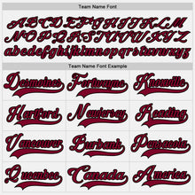 Charger l'image dans la galerie, Custom White Maroon-Black Hockey Lace Neck Jersey