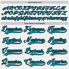 Charger l'image dans la galerie, Custom White Teal-Black Hockey Lace Neck Jersey