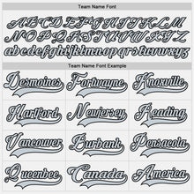 Load image into Gallery viewer, Custom White Silver-Black Hockey Lace Neck Jersey