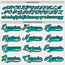 Charger l'image dans la galerie, Custom White Aqua-Black Hockey Lace Neck Jersey