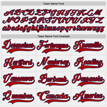 Charger l'image dans la galerie, Custom White Red-Navy Hockey Lace Neck Jersey