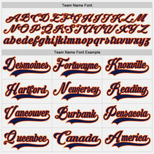 Charger l'image dans la galerie, Custom White Navy-Orange Hockey Lace Neck Jersey