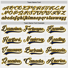 Charger l'image dans la galerie, Custom White Navy-Gold Hockey Lace Neck Jersey