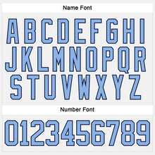 Charger l'image dans la galerie, Custom White Light Blue-Navy Hockey Lace Neck Jersey