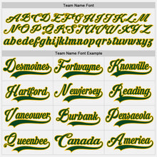 Charger l'image dans la galerie, Custom White Green-Gold Hockey Lace Neck Jersey