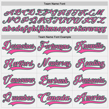 Charger l'image dans la galerie, Custom White Pink-Kelly Green Hockey Lace Neck Jersey