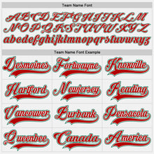 Charger l'image dans la galerie, Custom White Red-Kelly Green Hockey Lace Neck Jersey