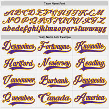 Charger l'image dans la galerie, Custom White Purple-Gold Hockey Lace Neck Jersey