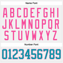 Charger l'image dans la galerie, Custom White Teal-Pink Hockey Lace Neck Jersey