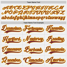 Charger l'image dans la galerie, Custom White Burgundy-Gold Hockey Lace Neck Jersey