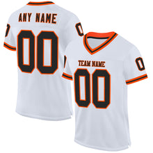 Charger l'image dans la galerie, Custom White Black-Orange Mesh Authentic Throwback Football Jersey