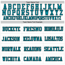 Laden Sie das Bild in den Galerie-Viewer, Custom White Pink Black-Teal Mesh Authentic Throwback Football Jersey