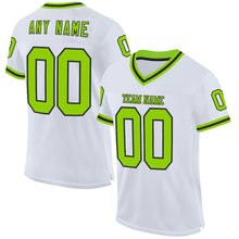 Charger l'image dans la galerie, Custom White Neon Green-Black Mesh Authentic Throwback Football Jersey