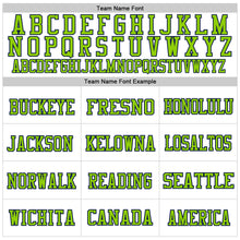 Загрузить изображение в средство просмотра галереи, Custom White Navy-Neon Green Mesh Authentic Throwback Football Jersey