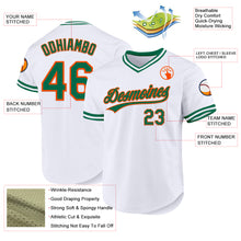 Load image into Gallery viewer, Custom White Kelly Green-Orange Authentic Throwback Baseball Jersey