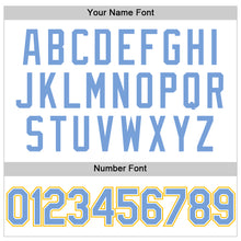 Загрузить изображение в средство просмотра галереи, Custom White Light Blue-Gold Authentic Throwback Baseball Jersey