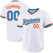 Загрузить изображение в средство просмотра галереи, Custom White Blue-Orange Authentic Throwback Baseball Jersey