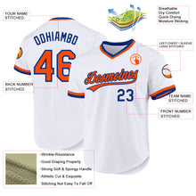 Загрузить изображение в средство просмотра галереи, Custom White Orange-Royal Authentic Throwback Baseball Jersey