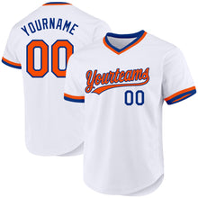 Загрузить изображение в средство просмотра галереи, Custom White Orange-Royal Authentic Throwback Baseball Jersey
