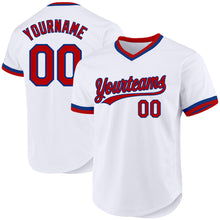 Загрузить изображение в средство просмотра галереи, Custom White Red-Royal Authentic Throwback Baseball Jersey