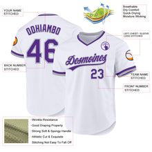Загрузить изображение в средство просмотра галереи, Custom White Purple-Gray Authentic Throwback Baseball Jersey
