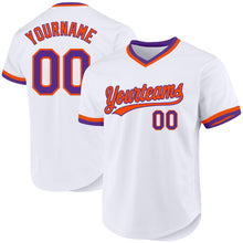 Загрузить изображение в средство просмотра галереи, Custom White Purple-Orange Authentic Throwback Baseball Jersey