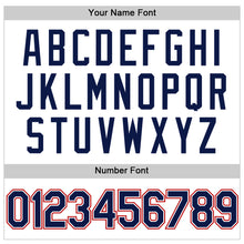 Загрузить изображение в средство просмотра галереи, Custom White Navy-Red Authentic Throwback Baseball Jersey