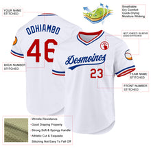 Загрузить изображение в средство просмотра галереи, Custom White Red-Royal Authentic Throwback Baseball Jersey
