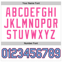 Загрузить изображение в средство просмотра галереи, Custom White Light Blue Black-Pink Authentic Throwback Baseball Jersey