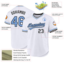 Загрузить изображение в средство просмотра галереи, Custom White Light Blue-Black Authentic Throwback Baseball Jersey