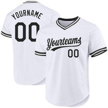 Загрузить изображение в средство просмотра галереи, Custom White Black Authentic Throwback Baseball Jersey