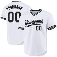 Загрузить изображение в средство просмотра галереи, Custom White Black-Gray Authentic Throwback Baseball Jersey