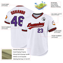 Загрузить изображение в средство просмотра галереи, Custom White Purple Black-Red Authentic Throwback Baseball Jersey
