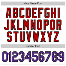 Загрузить изображение в средство просмотра галереи, Custom White Purple Black-Red Authentic Throwback Baseball Jersey