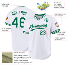 Загрузить изображение в средство просмотра галереи, Custom White Kelly Green Authentic Throwback Baseball Jersey