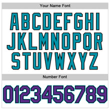 Загрузить изображение в средство просмотра галереи, Custom White Purple Black-Teal Authentic Throwback Baseball Jersey