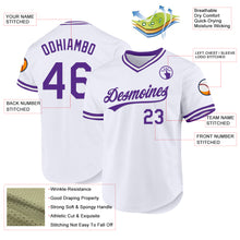 Загрузить изображение в средство просмотра галереи, Custom White Purple Authentic Throwback Baseball Jersey