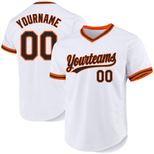 Загрузить изображение в средство просмотра галереи, Custom White Black-Orange Authentic Throwback Baseball Jersey