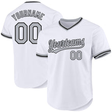 Загрузить изображение в средство просмотра галереи, Custom White Gray-Black Authentic Throwback Baseball Jersey