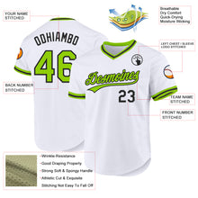 Загрузить изображение в средство просмотра галереи, Custom White Neon Green-Black Authentic Throwback Baseball Jersey