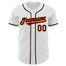 Загрузить изображение в средство просмотра галереи, Custom White Brown-Orange Authentic Baseball Jersey