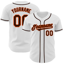 Загрузить изображение в средство просмотра галереи, Custom White Brown-Orange Authentic Baseball Jersey