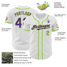 Загрузить изображение в средство просмотра галереи, Custom White Purple-Neon Green Authentic Baseball Jersey