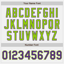 Загрузить изображение в средство просмотра галереи, Custom White Purple-Neon Green Authentic Baseball Jersey