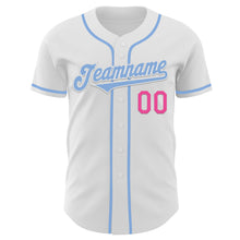 Загрузить изображение в средство просмотра галереи, Custom White Light Blue-Pink Authentic Baseball Jersey