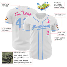 Загрузить изображение в средство просмотра галереи, Custom White Light Blue-Pink Authentic Baseball Jersey